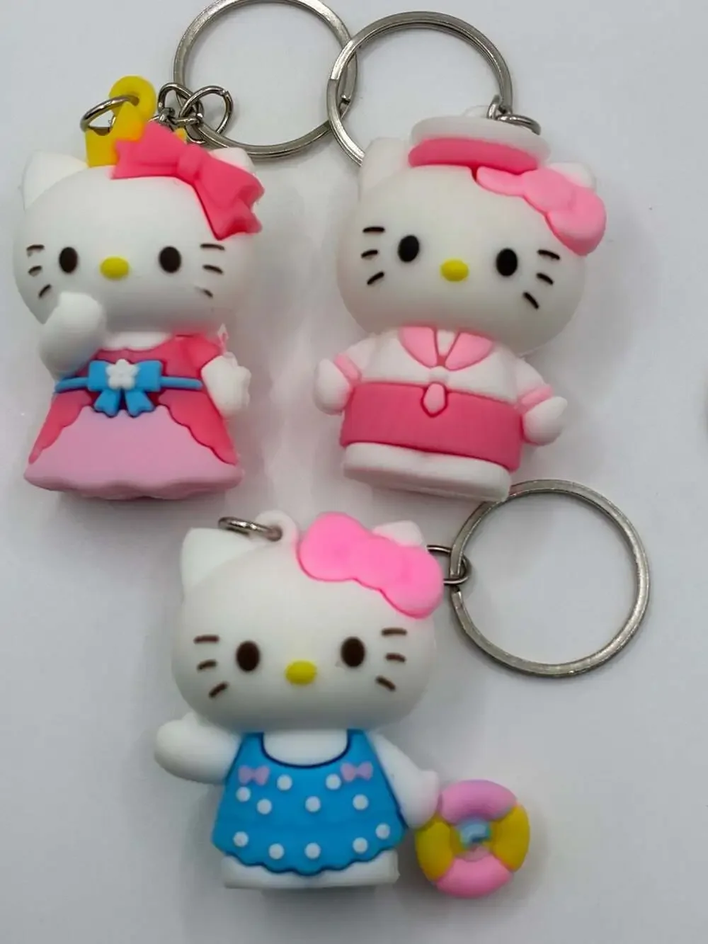 Sanrio Hello Kitty Rubber Figure Keychains Set of 3